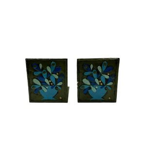 Pair Of Fitz and Floyd Enamel Bookends